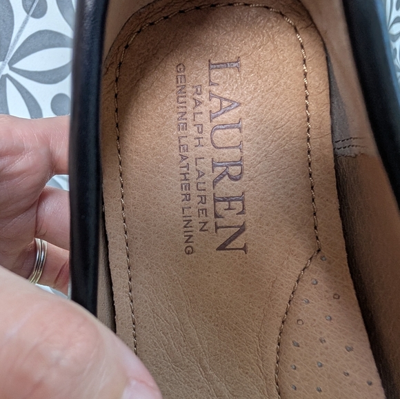 Lauren Ralph Lauren Brynn Size 8 Nappa Leather Driving Flat Black Women’s Loafer - Picture 4 of 11